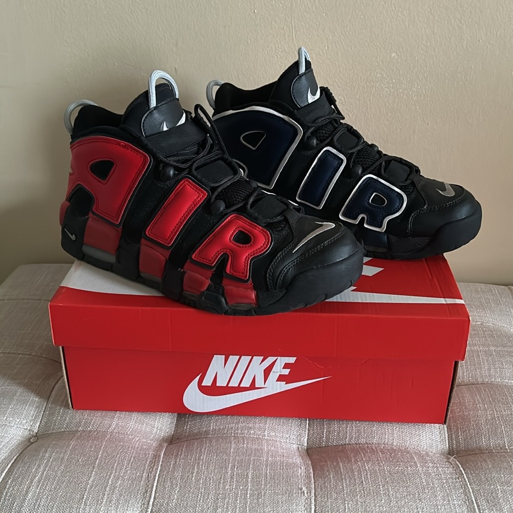 Nike Air More Uptempo Men’s 10.5 Sneakers University Red Black Blue